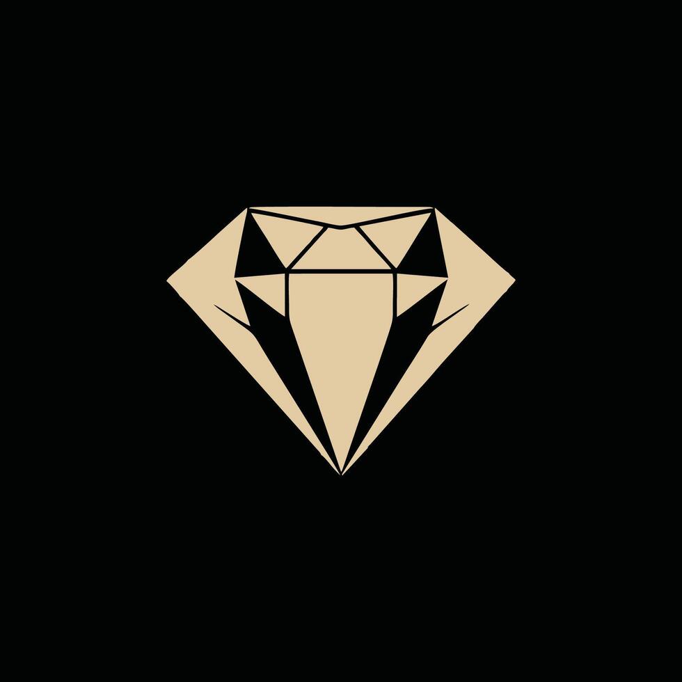 AI generated diamond logo icon vector geometric diamond art Jewelry shop sign.