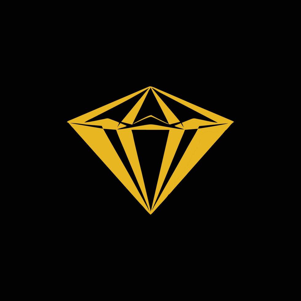 AI generated diamond logo icon vector geometric diamond art Jewelry shop sign.