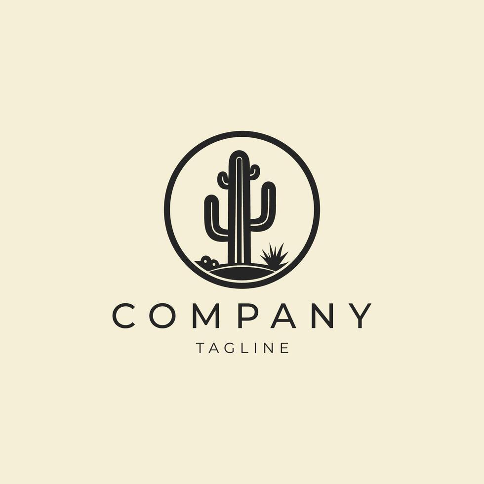 AI generated Cactus logo vector icon design template