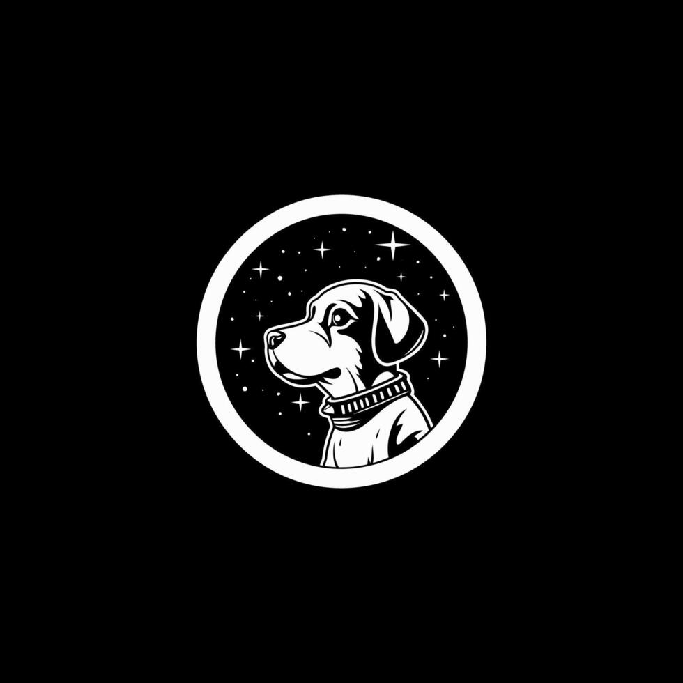 AI generated Dog in space logo vector icon design template