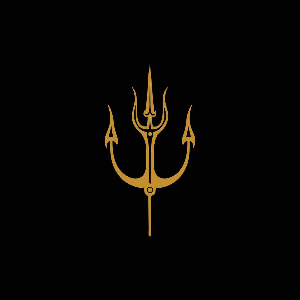 AI generated Trident logo icon Abstract forked spear sign Abstract forked spear sign. Vector illustration.