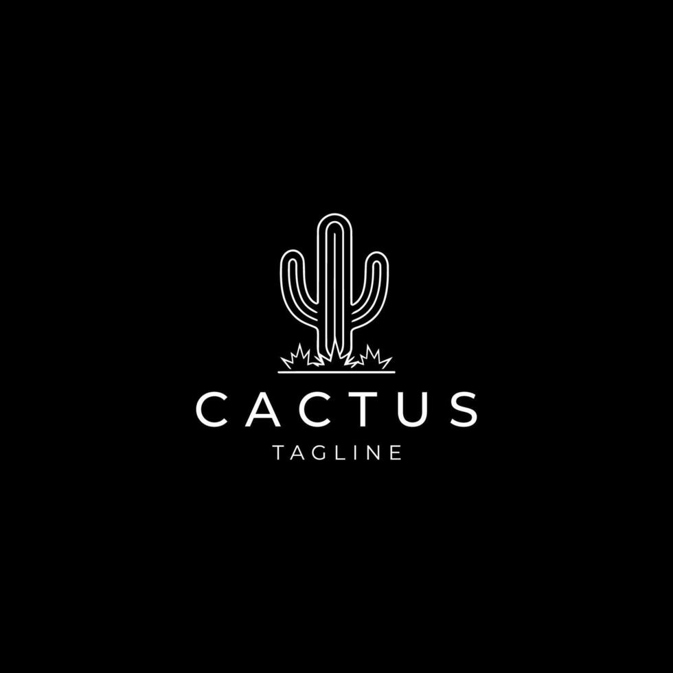 ai generado cactus logo vector icono diseño modelo