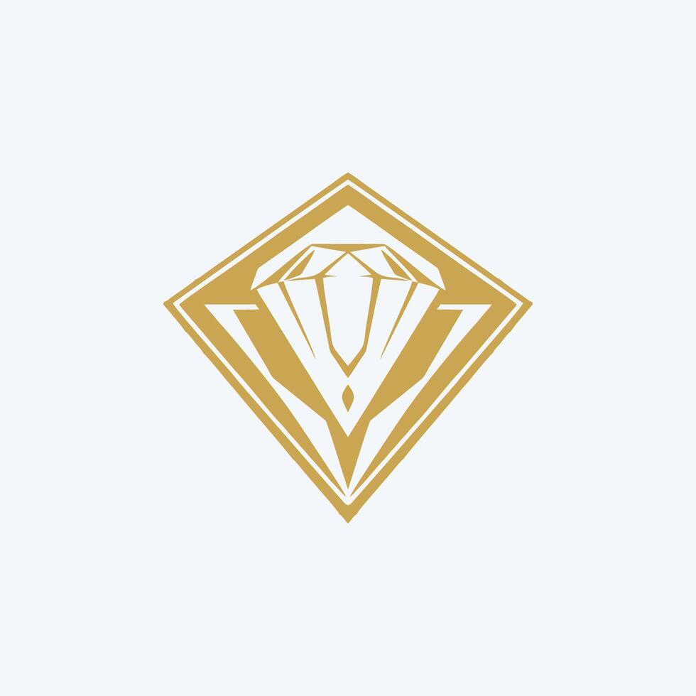 AI generated diamond logo icon vector geometric diamond art Jewelry shop sign.