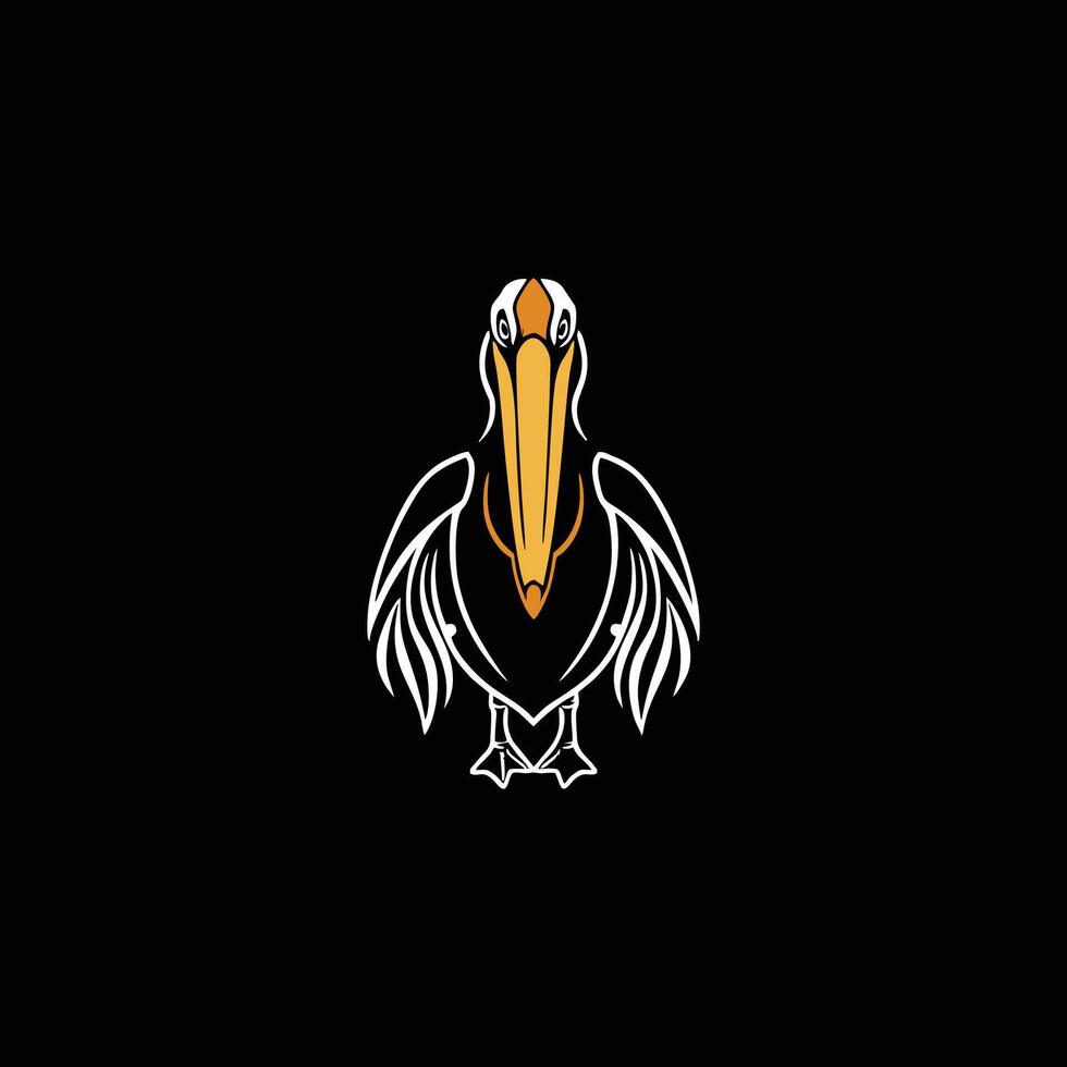 ai generado playa animal pelícano pájaro logo vector ilustración diseño.
