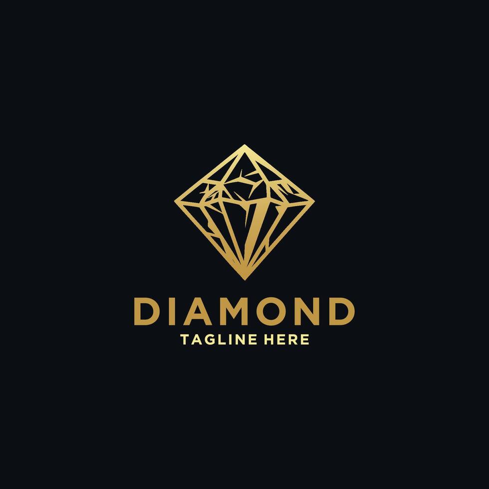 AI generated Diamond logo design stylish diamond success company icon vector