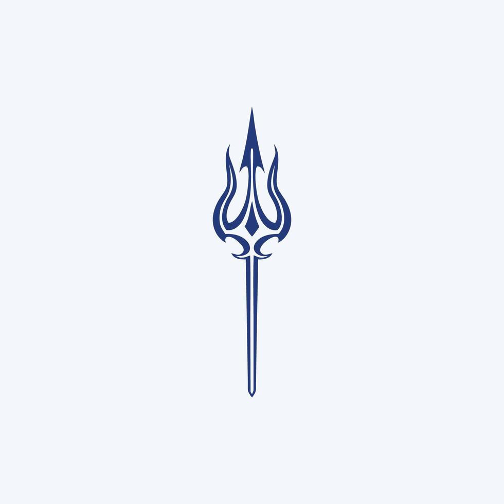 AI generated Trident logo icon Abstract forked spear sign Abstract forked spear sign. Vector illustration.