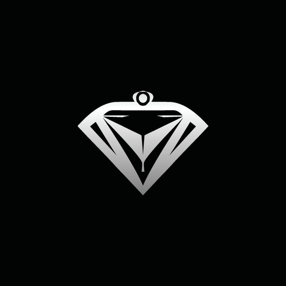 AI generated diamond logo icon vector geometric diamond art Jewelry shop sign.