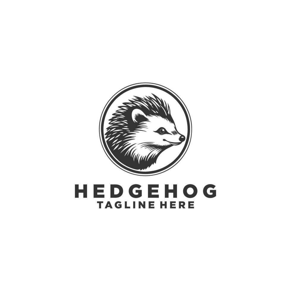 AI generated Vector hedgehog or forest animal logo design.