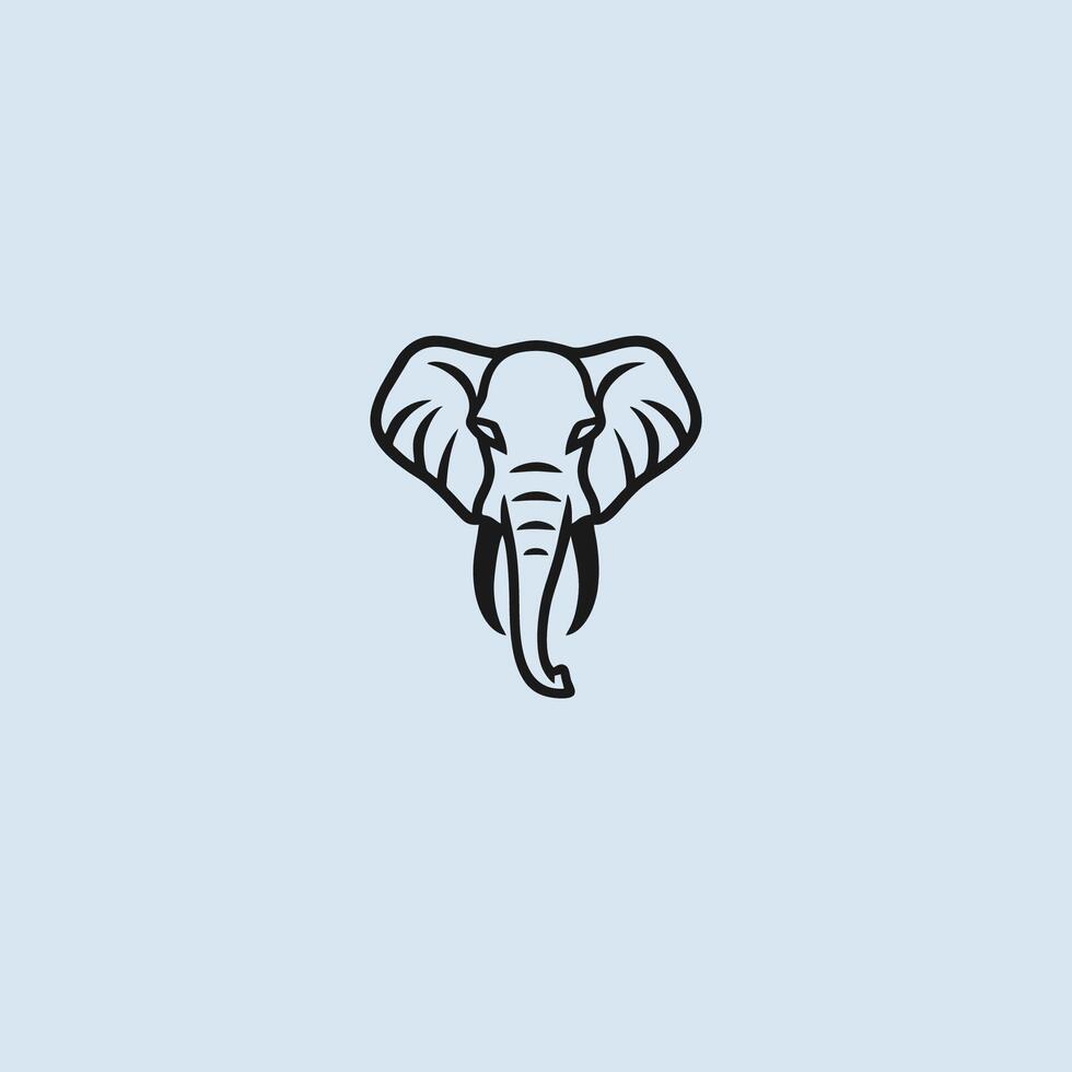 ai generado elefante logo estilo diseño vector ilustración de un elefante cabeza