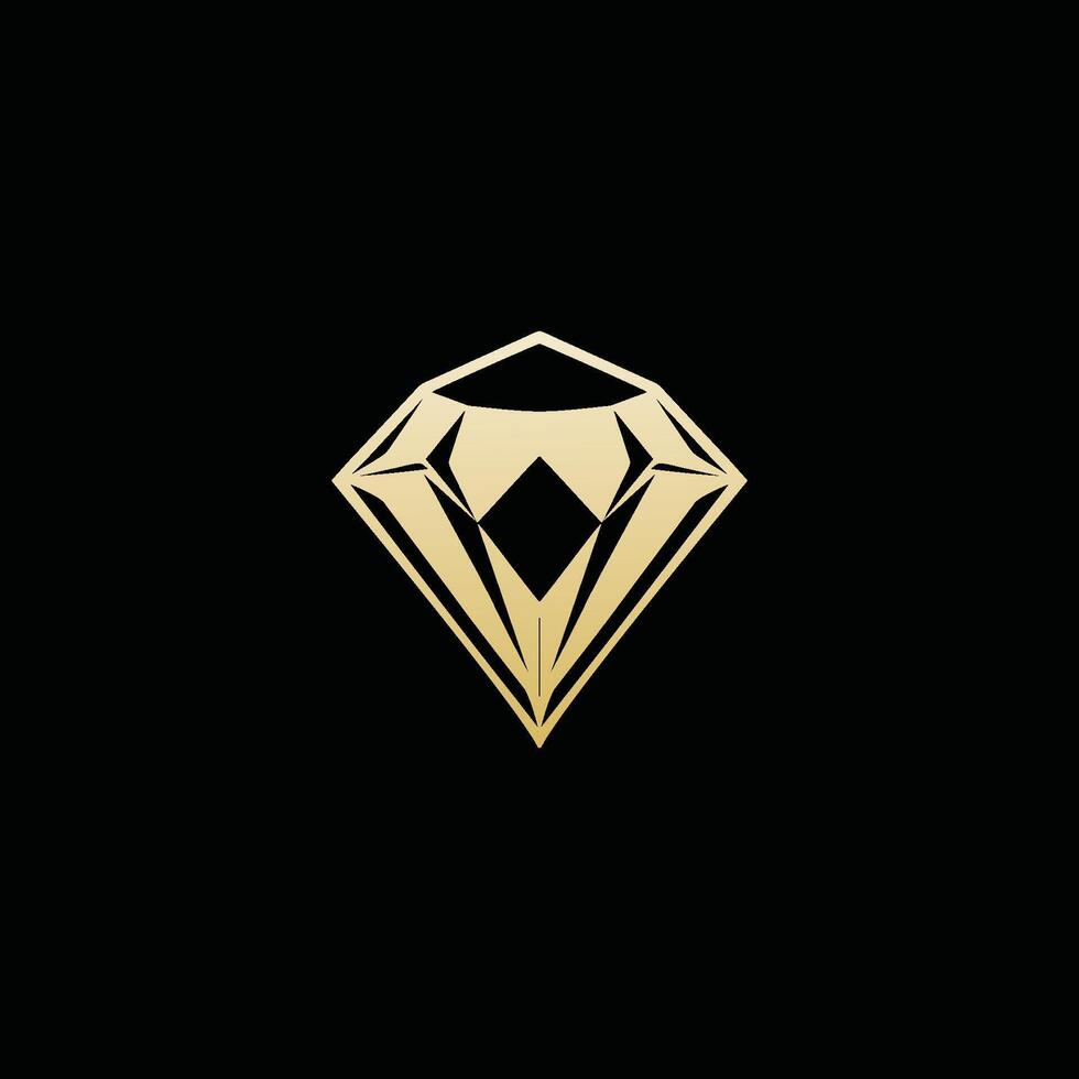 AI generated diamond logo icon vector geometric diamond art Jewelry shop sign.