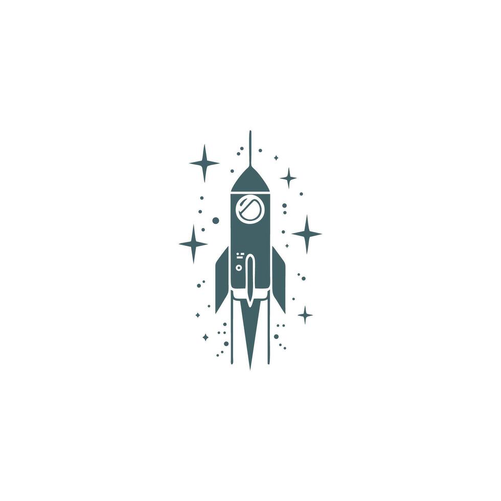 AI generated vector template Rocket launch logo concept design