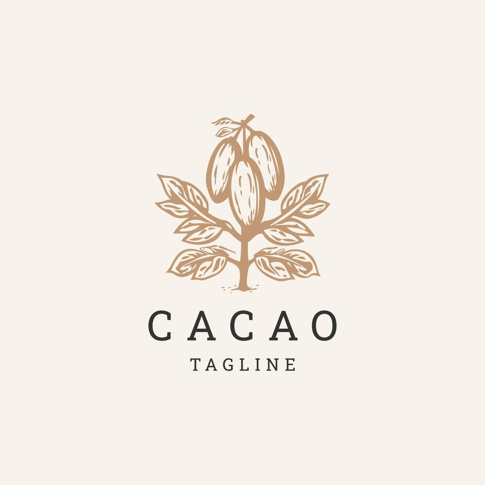 ai generado cacao logo vector icono diseño modelo