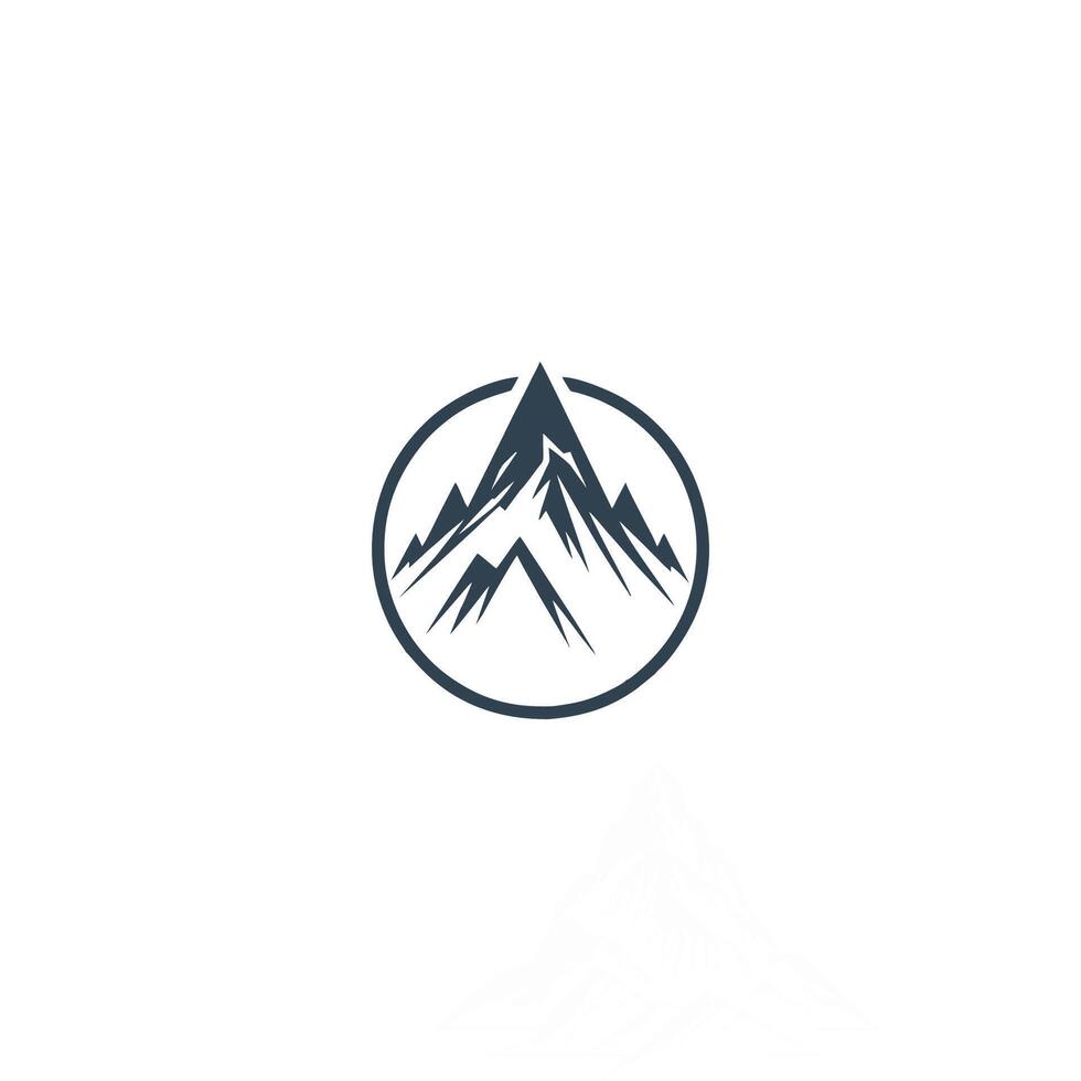 AI generated Logo Template Mountain peak adventure rock mountain peak logo vector art illustration