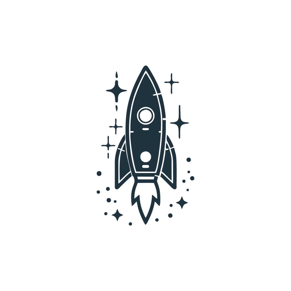 AI generated vector template Rocket launch logo concept design