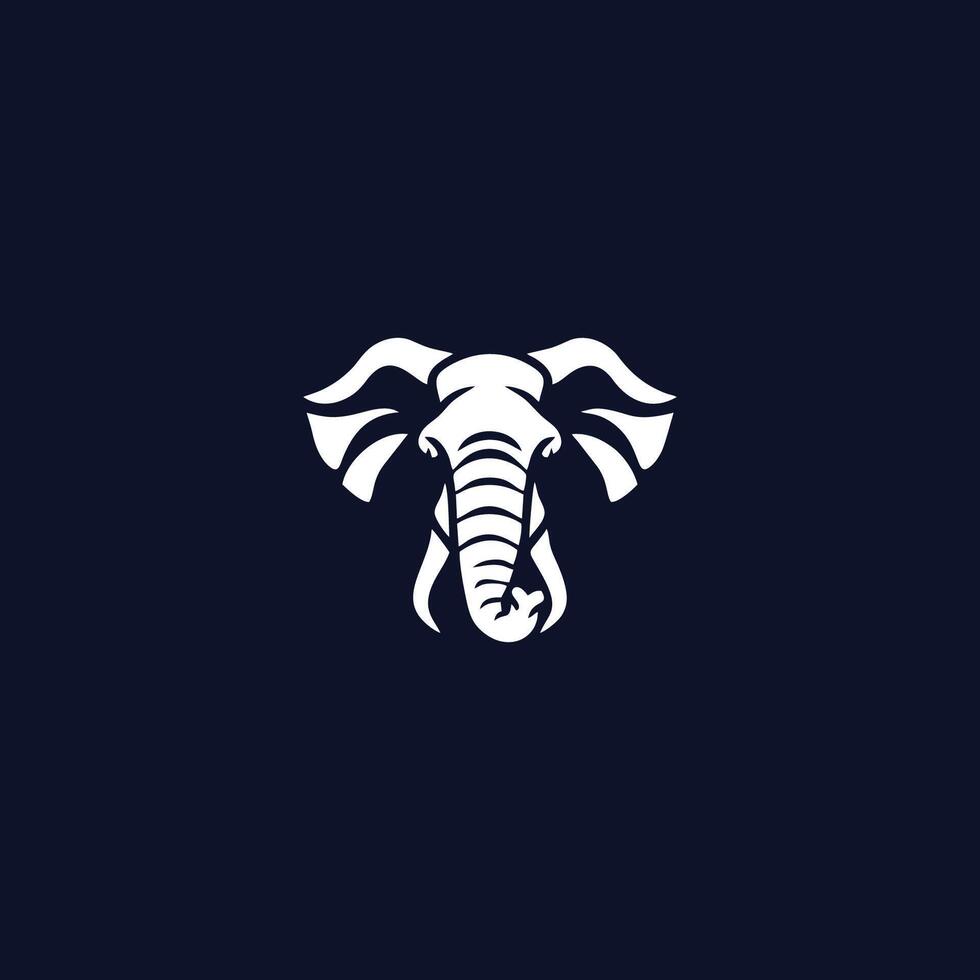 AI generated elephant logo style design Vector illustration of an elephant head