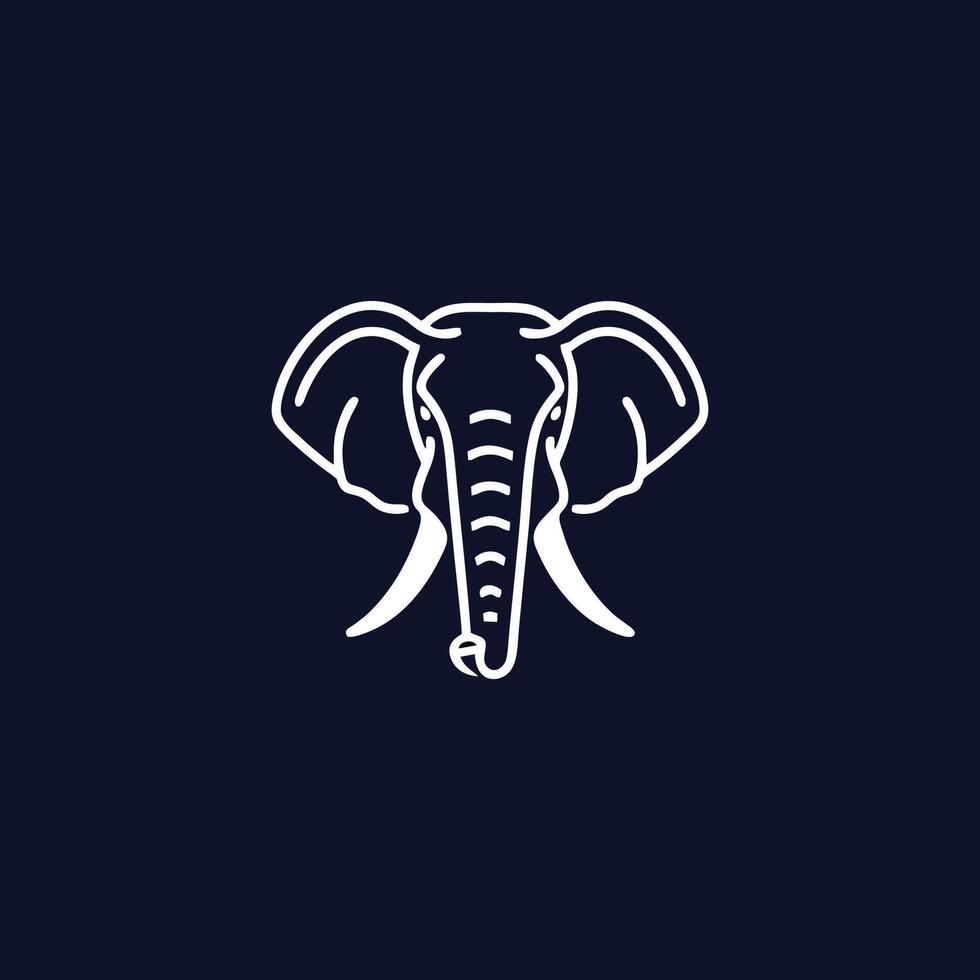 AI generated elephant logo style design Vector illustration of an elephant head