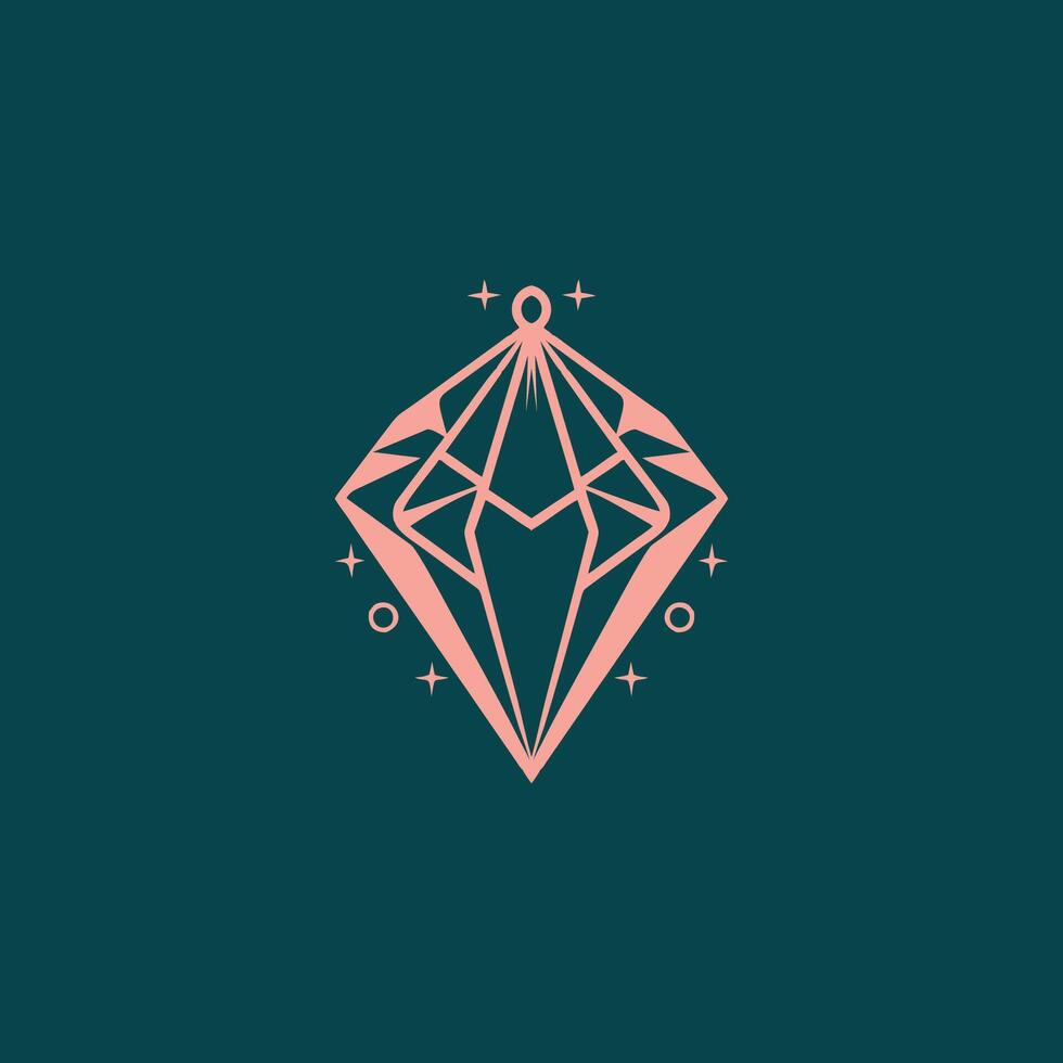 AI generated diamond logo icon vector geometric diamond art Jewelry shop sign.