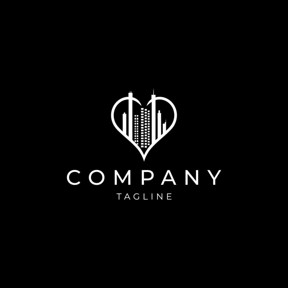 AI generated Building heart logo icon design vector