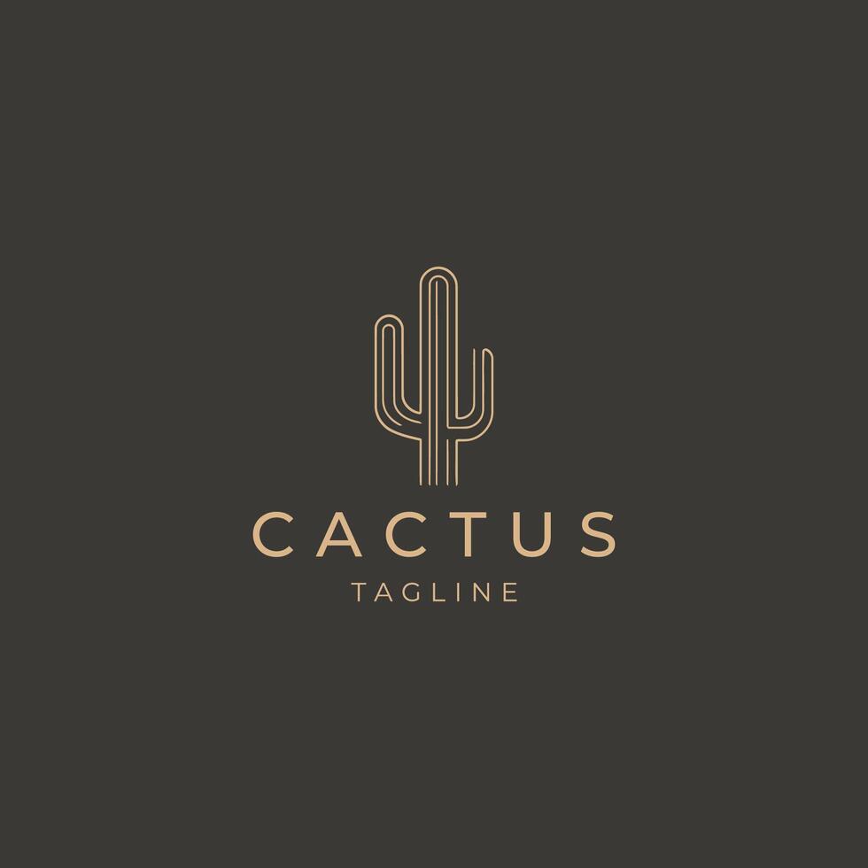 ai generado cactus logo vector icono diseño modelo