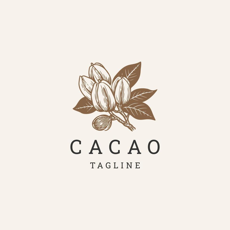 ai generado cacao logo vector icono diseño modelo