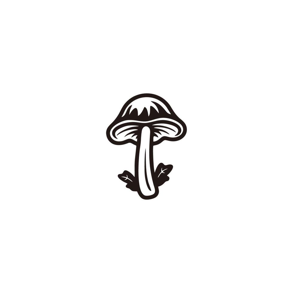 AI generated mushroom logo. mushroom silhouette vector illustration mushroom food consumption symbol design.