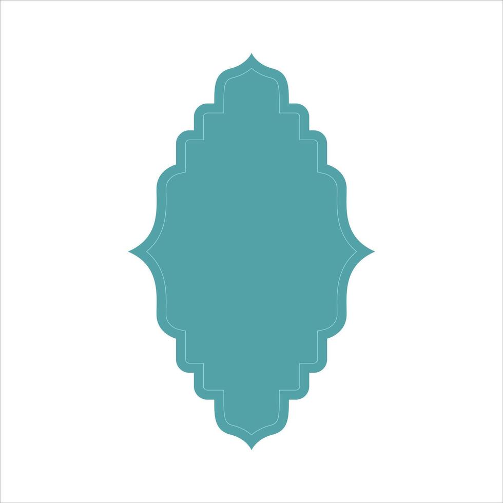 Islamic shape text box title frame border. vector