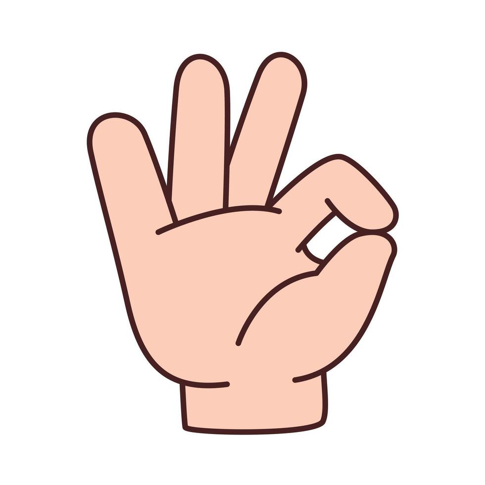 Okay gesture fingers. finger hand gesture. vector