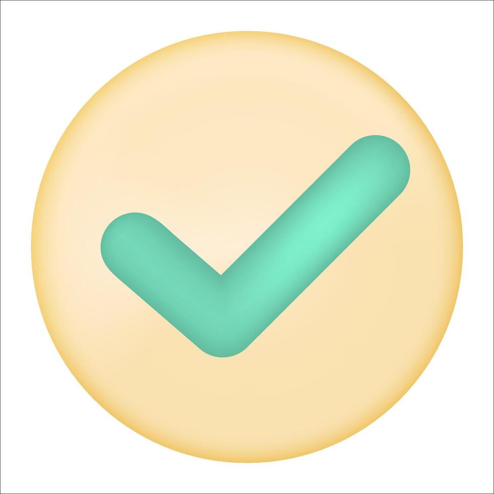 Check mark in round sign. Approval check icon. tick symbol. positive check mark. vector