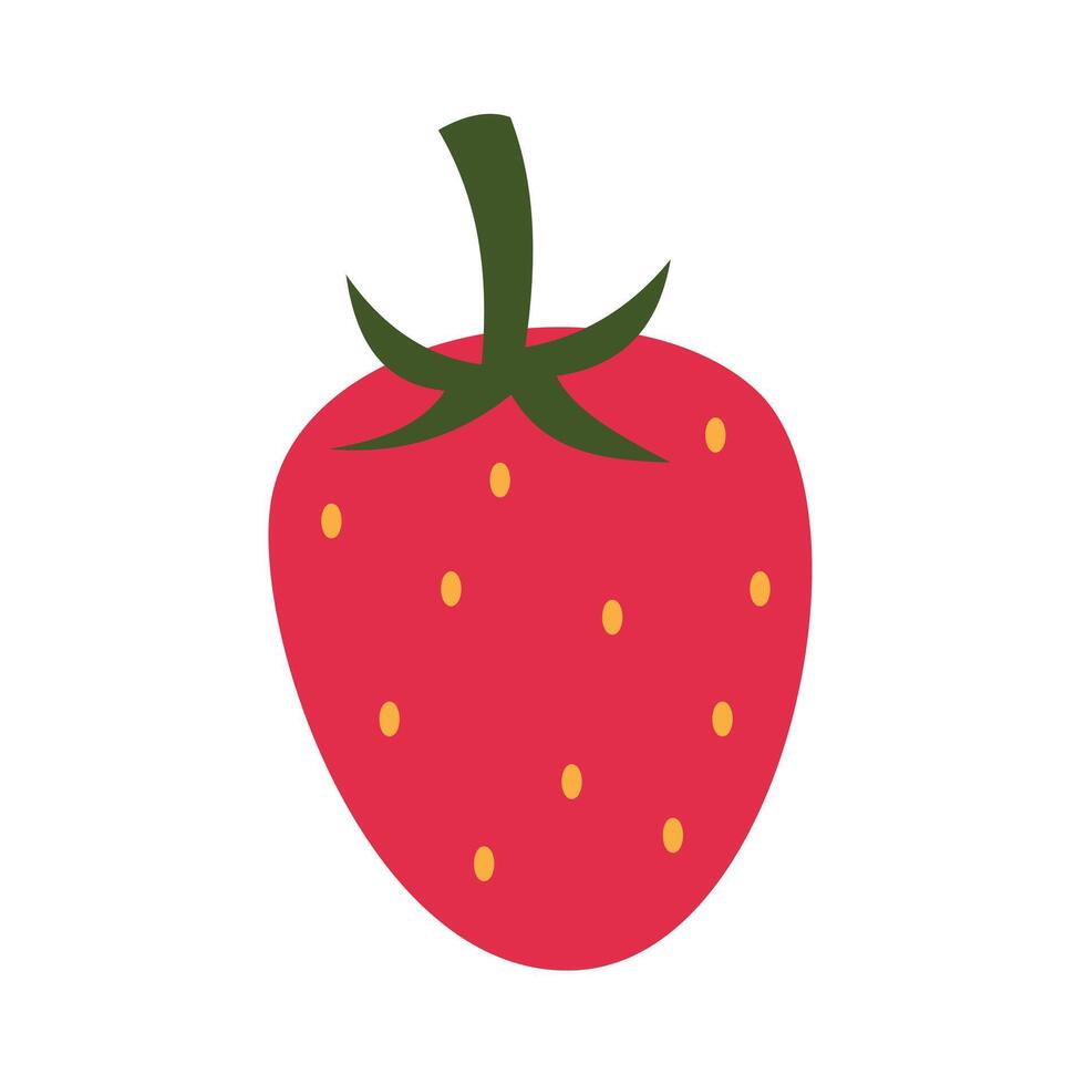 Strawberry fruit icon. Simple flat design vector