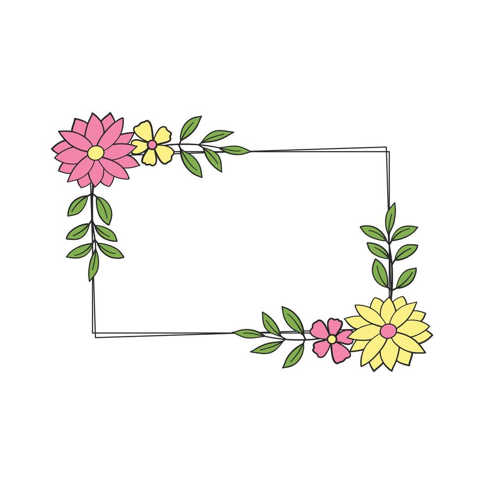 Floral frame with wild flowers vector
