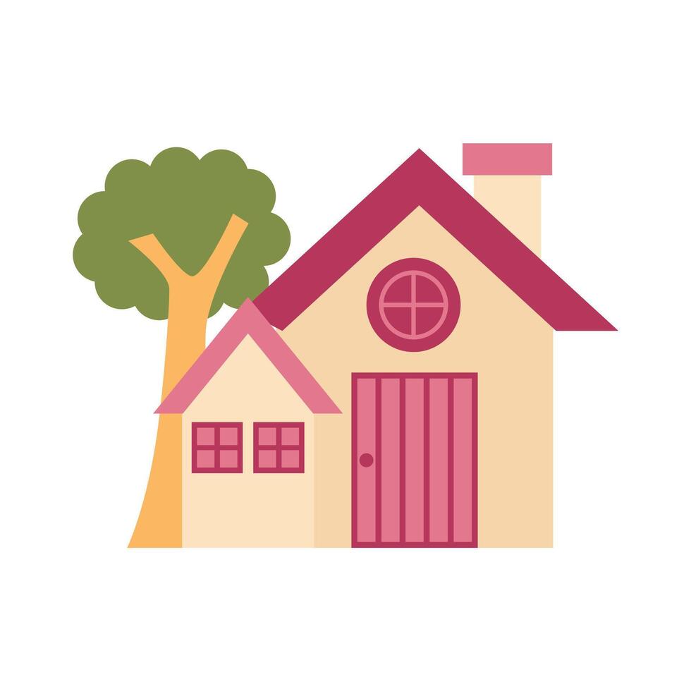 Simple house vector. Flat style modern building vector
