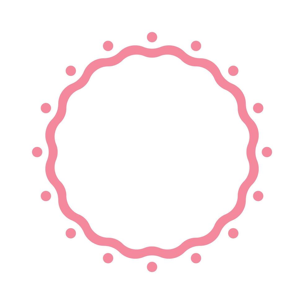 Cute scallop border frame element vector
