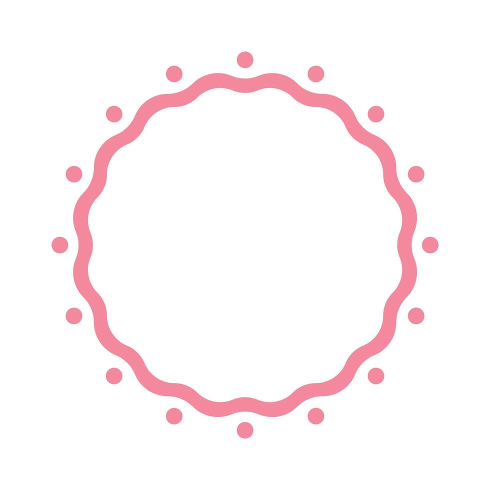 Cute scallop border frame element vector