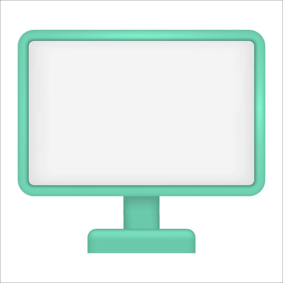 Computer pc monitor web icon. Computer monitor display with empty screen isolated on white background. vector