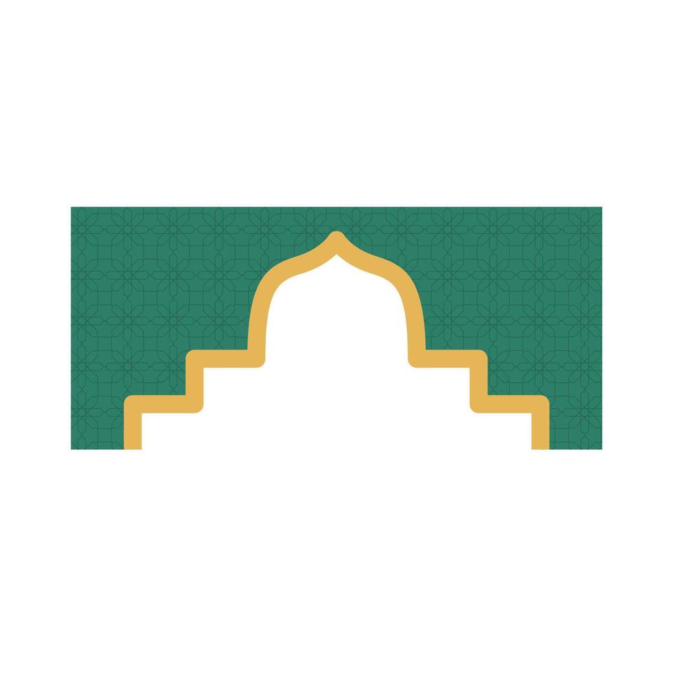 Green Islamic shape frame. Arabian muslim shape vector