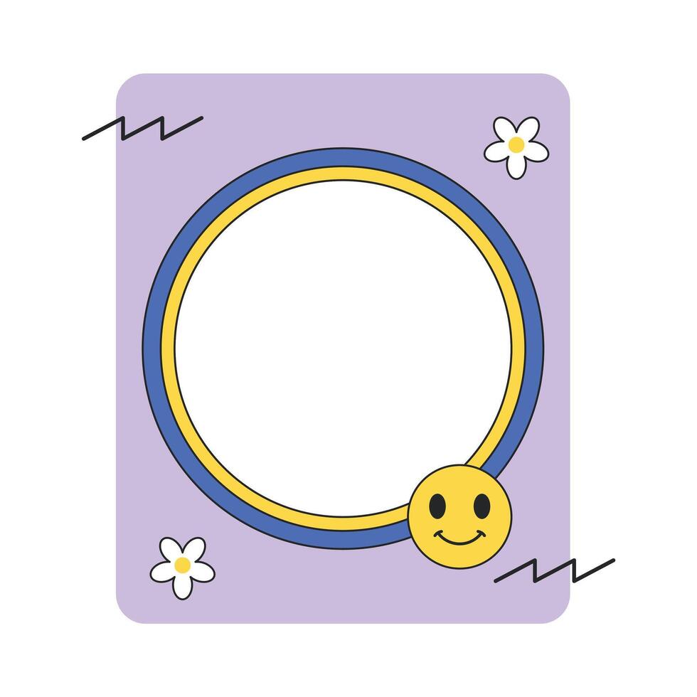 Border frame with groovy style vector