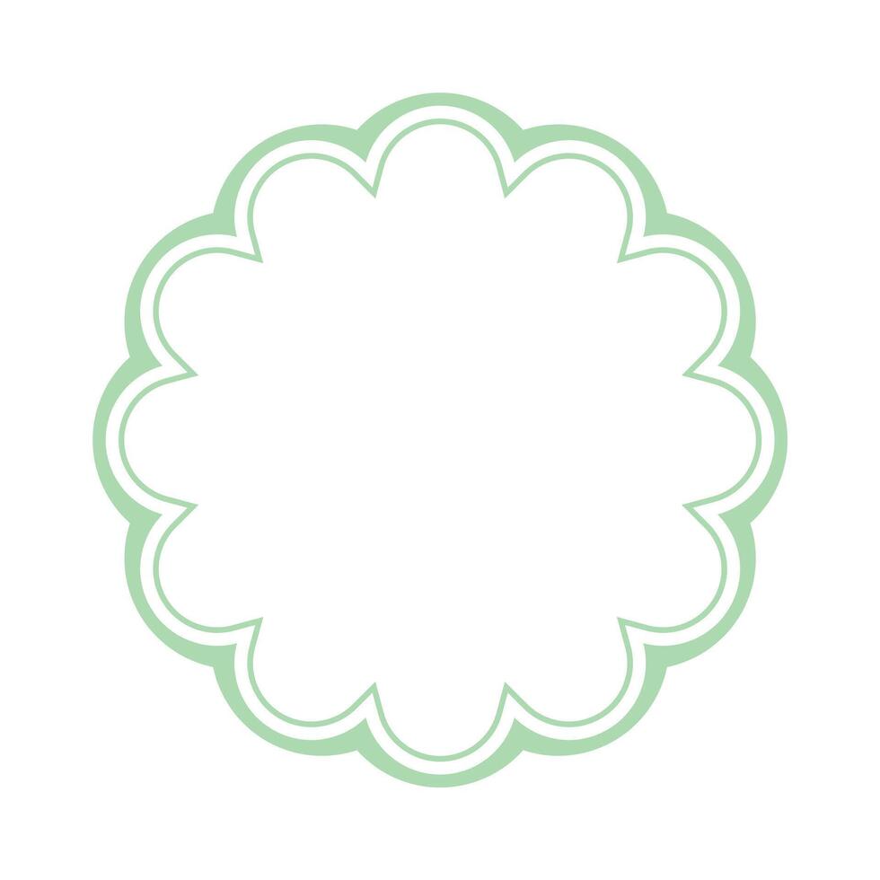 Cute scallop border frame element vector