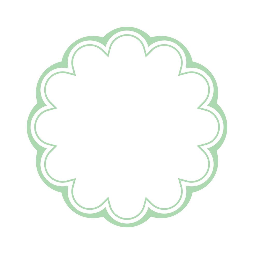 Cute scallop border frame element vector