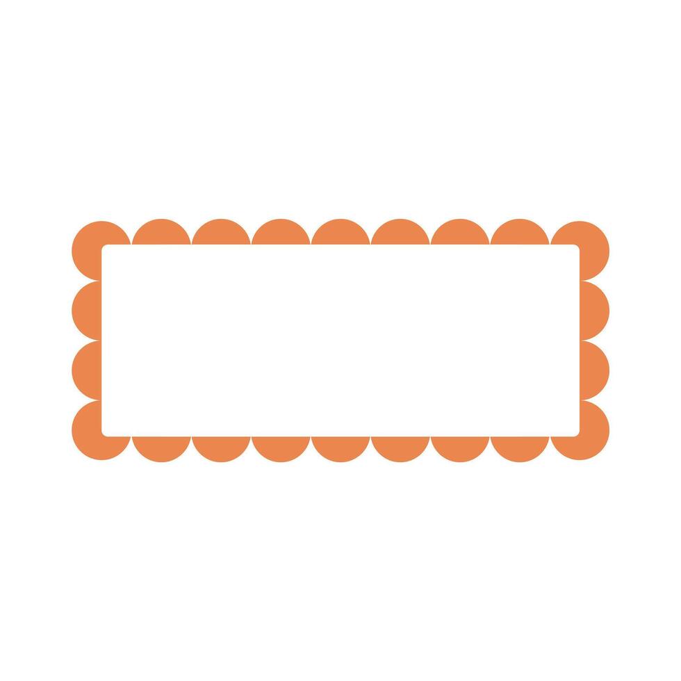 Cute scallop border frame element vector