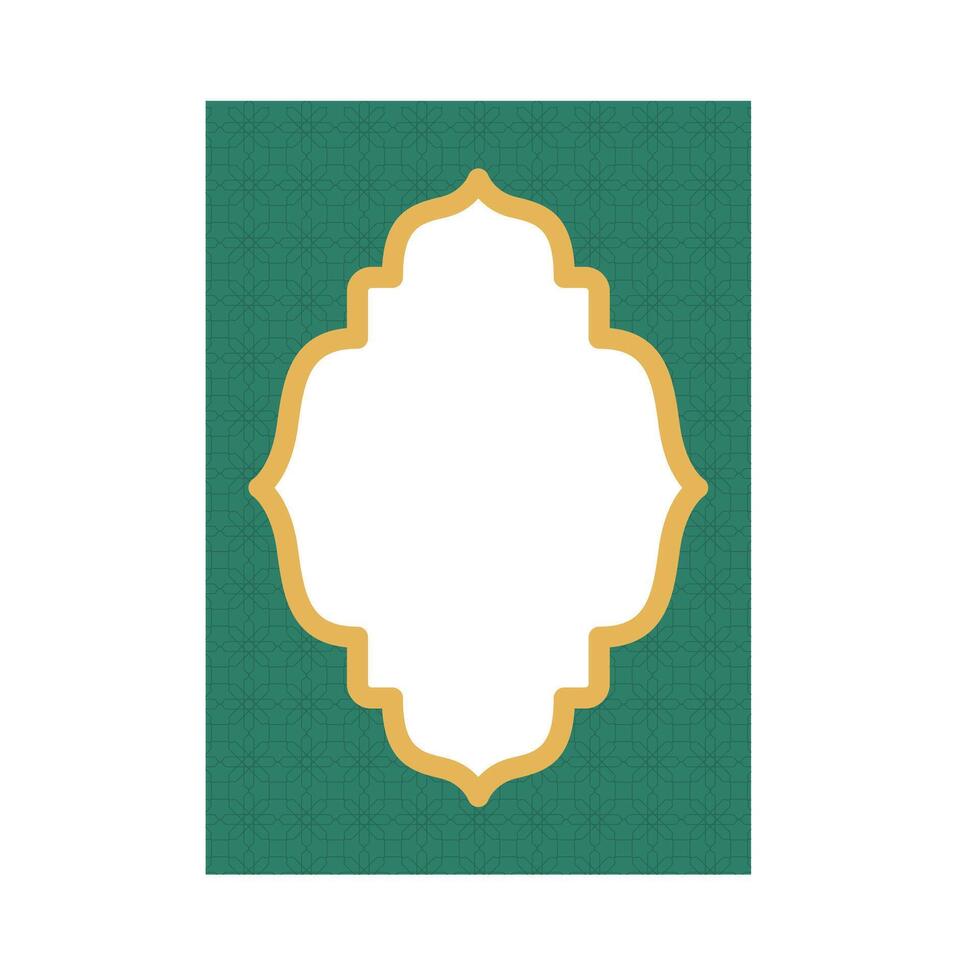 Green Islamic shape frame. Arabian muslim shape vector