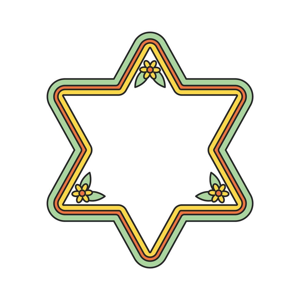 Border frame with groovy style vector