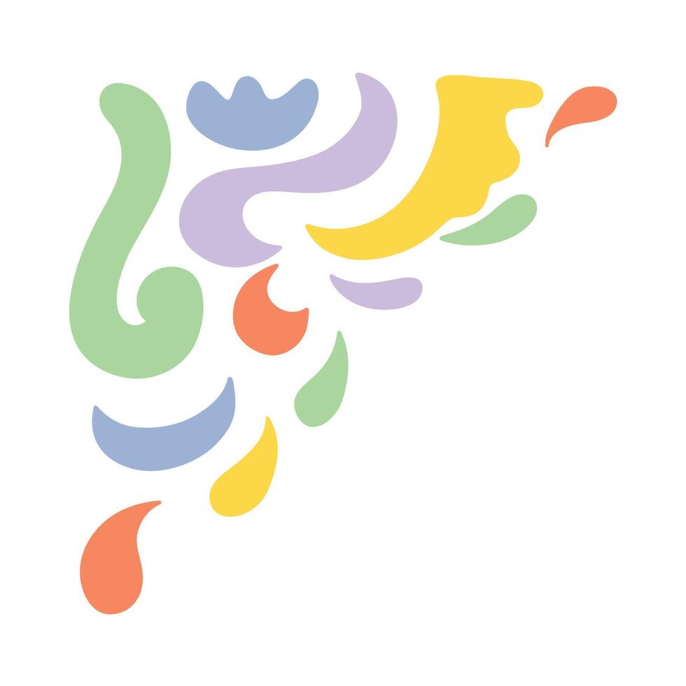 Colorful abstract groovy corner frame vector