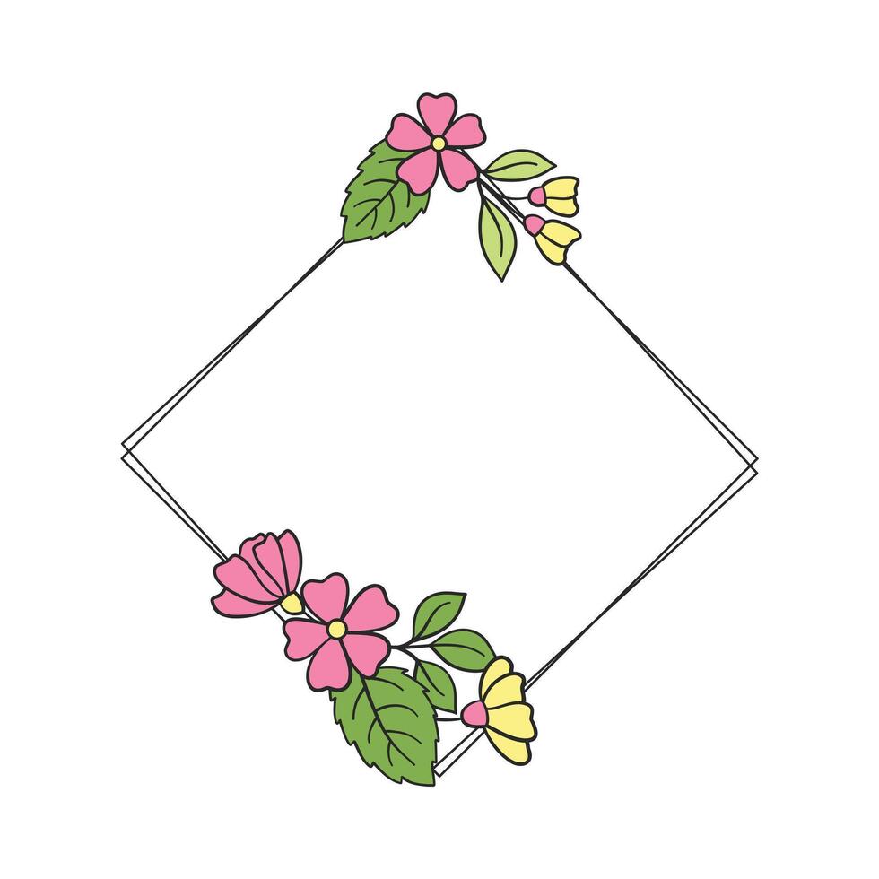 floral marco con salvaje flores vector