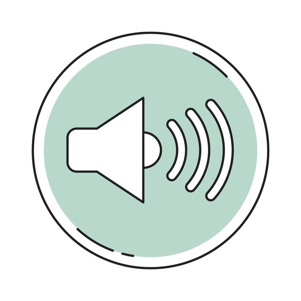 Sound icon with round button symbol vector
