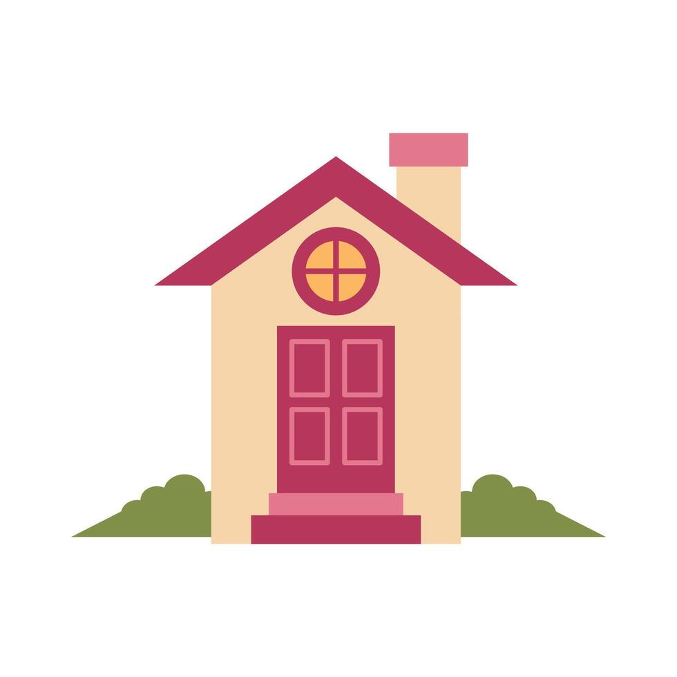 Simple house vector. Flat style modern building vector