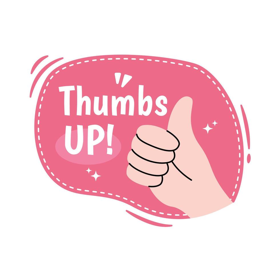 Thumbs up Motivation Sticker Design vector