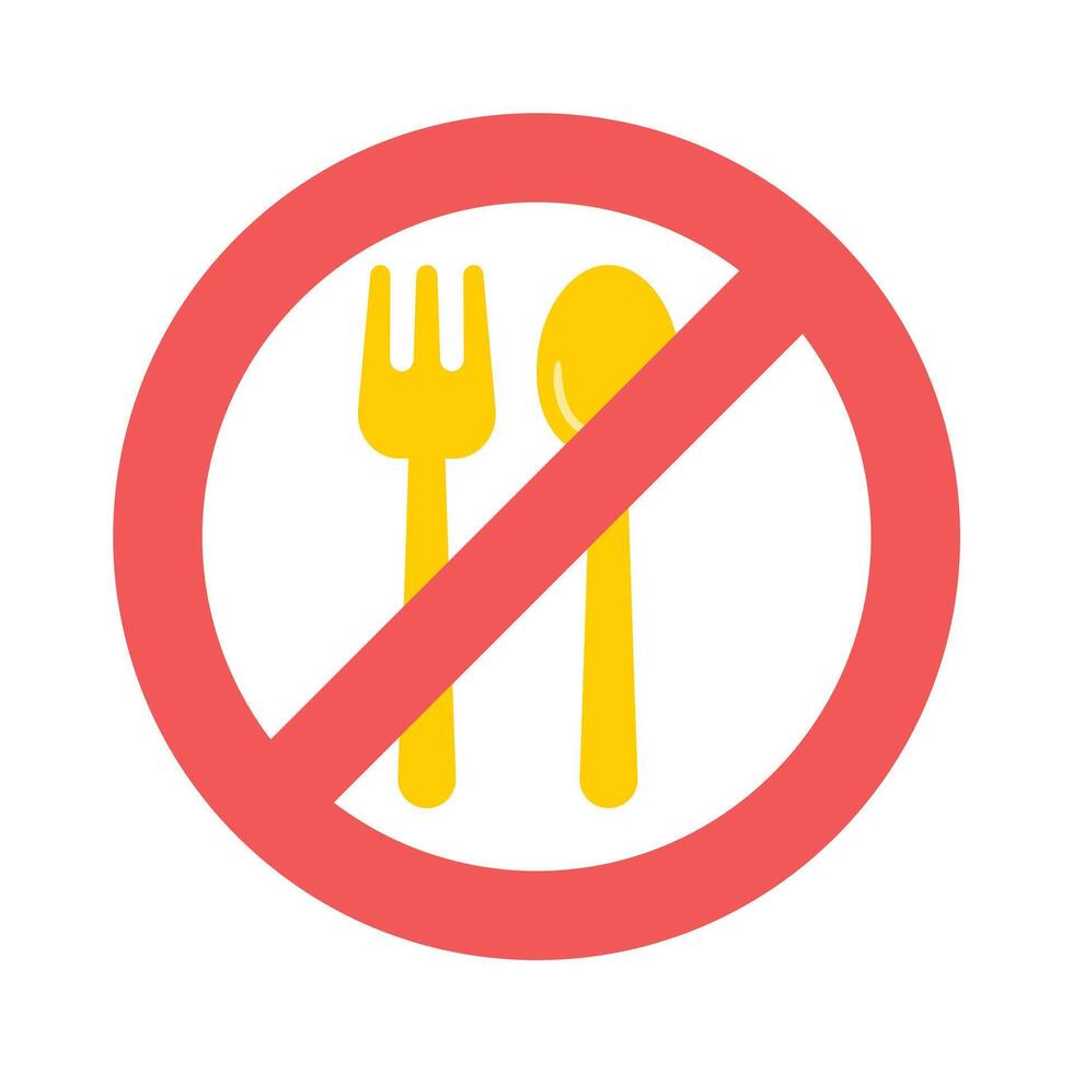 Prohibition of eating and drinking. Symbol of Ramadan Fasting vector