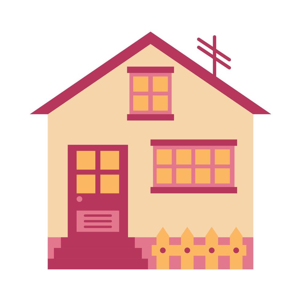 Simple house vector. Flat style modern building vector