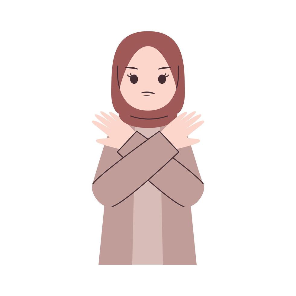 Girl with hijab posing for ban vector