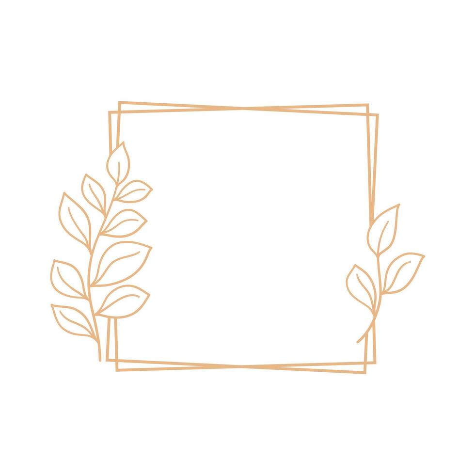 Wedding botanical Frame. leaves and flowers. vector